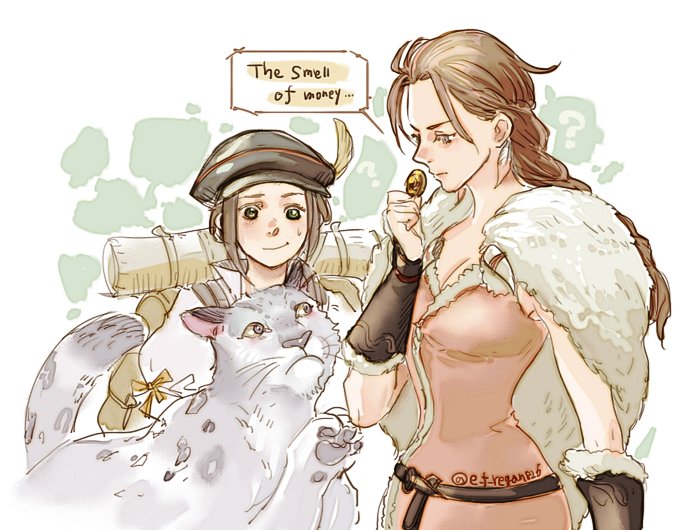 tressa colzione, h'aanit, and linde (octopath traveler and 1 more) drawn by regan_(hatsumi)
