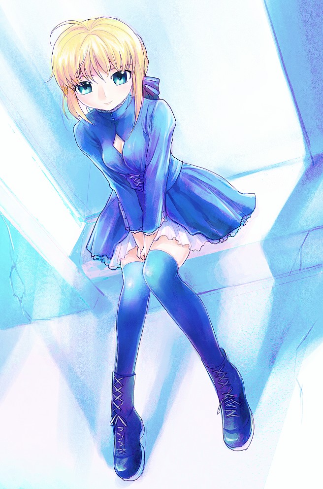 artoria pendragon and saber (fate and 1 more) drawn by mekarauroko