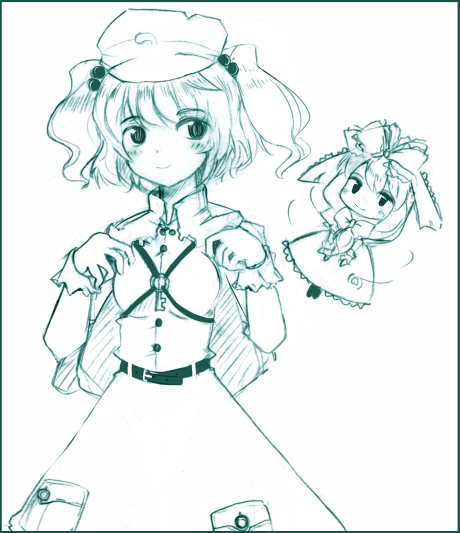 kawashiro nitori and kagiyama hina (touhou) drawn by takaharu
