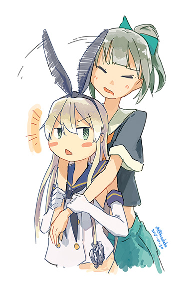 shimakaze and yuubari (kantai collection) drawn by kusakabe_(kusakabeworks)