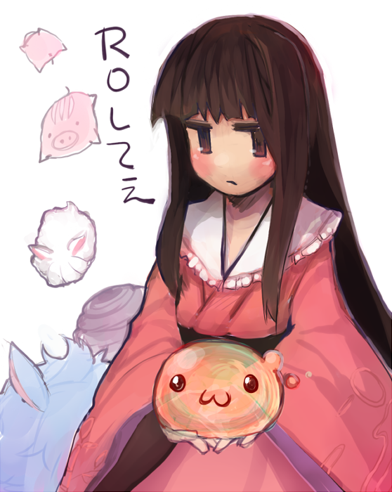 houraisan kaguya, poring, lunatic, savage babe, and pupa (touhou and 1 more) drawn by htm_(gixig)