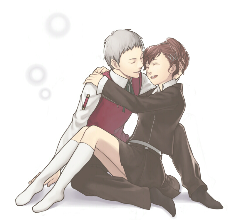 shiomi kotone and sanada akihiko (persona and 2 more) drawn by minato_(robin)