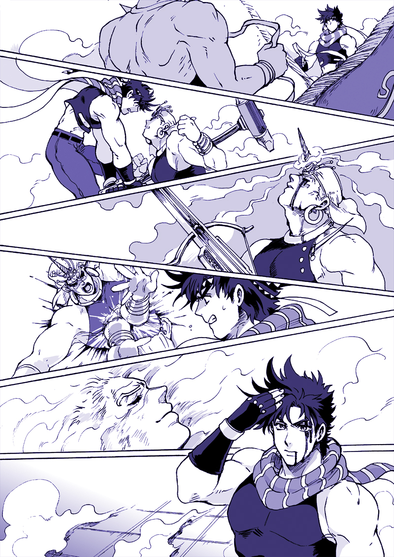 joseph joestar and wamuu (jojo no kimyou na bouken and 1 more) drawn by hamadaichi