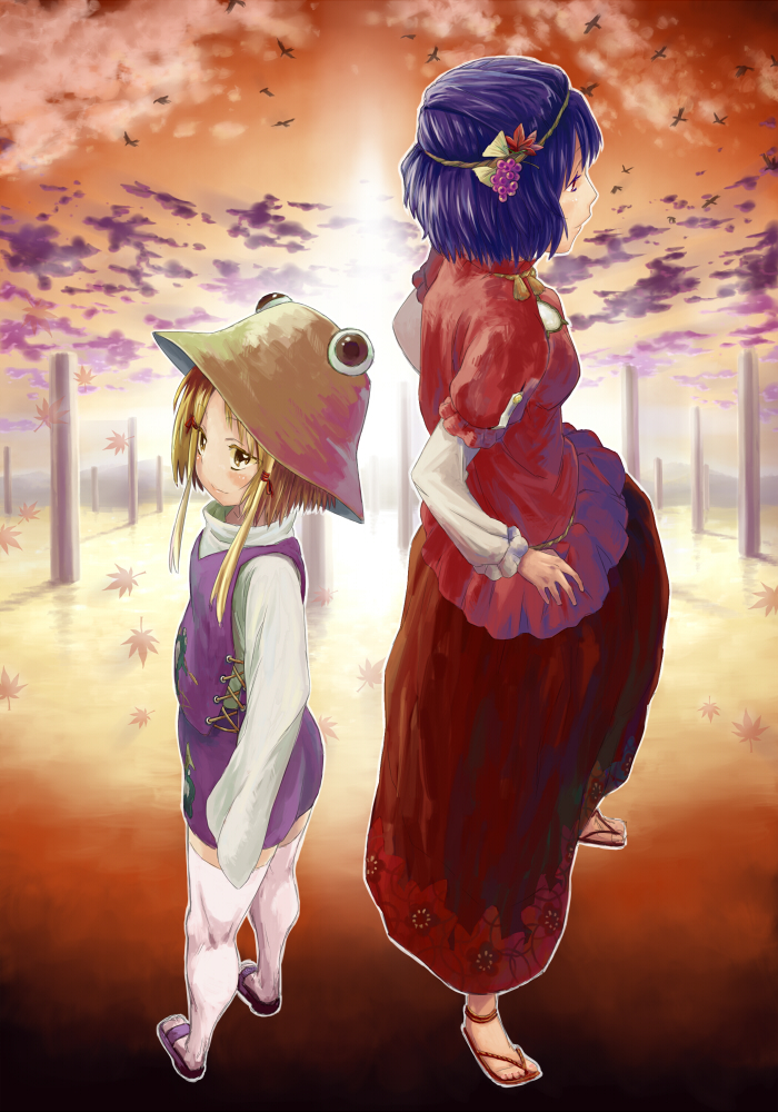 moriya suwako and yasaka kanako (touhou) drawn by matsutani
