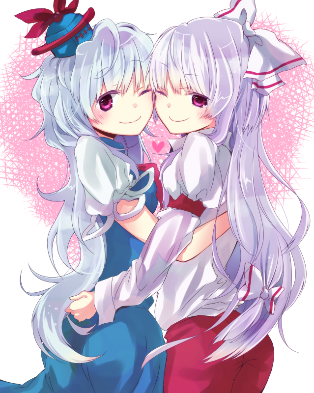 fujiwara no mokou and kamishirasawa keine (touhou) drawn by umehara_umeko