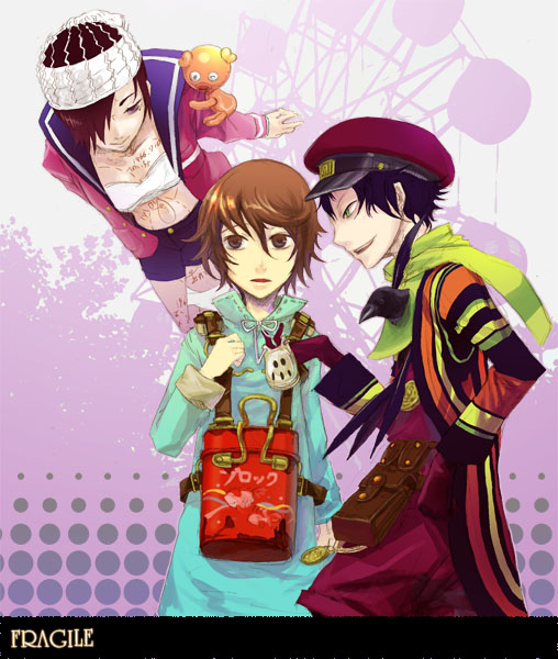 seto, crow, and sai (fragile: sayonara tsuki no haikyo) drawn by comaza