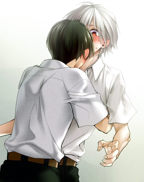 ikari shinji and nagisa kaworu (neon genesis evangelion) drawn by poo_(pitind)