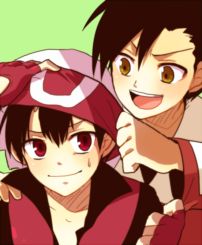 ethan and brendan (pokemon and 1 more) drawn by mokorei