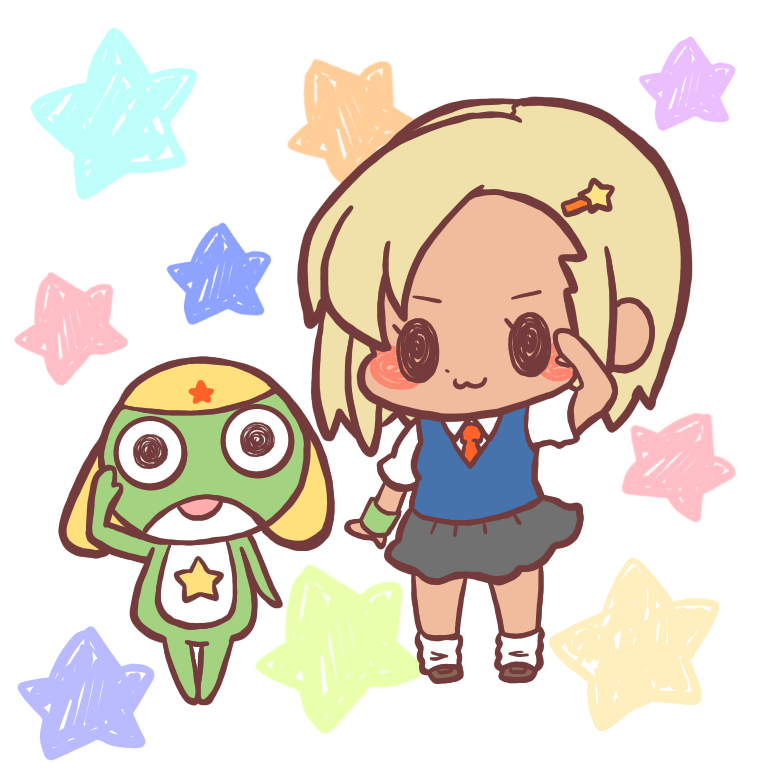 keroro and angol mois (keroro gunsou) drawn by mocchi_(otoemocchi)