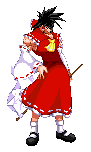 hakurei reimu and sol badguy (touhou and 1 more) drawn by kkk0167