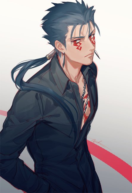 cu chulainn and cu chulainn alter (fate and 1 more) drawn by suda_ayaka