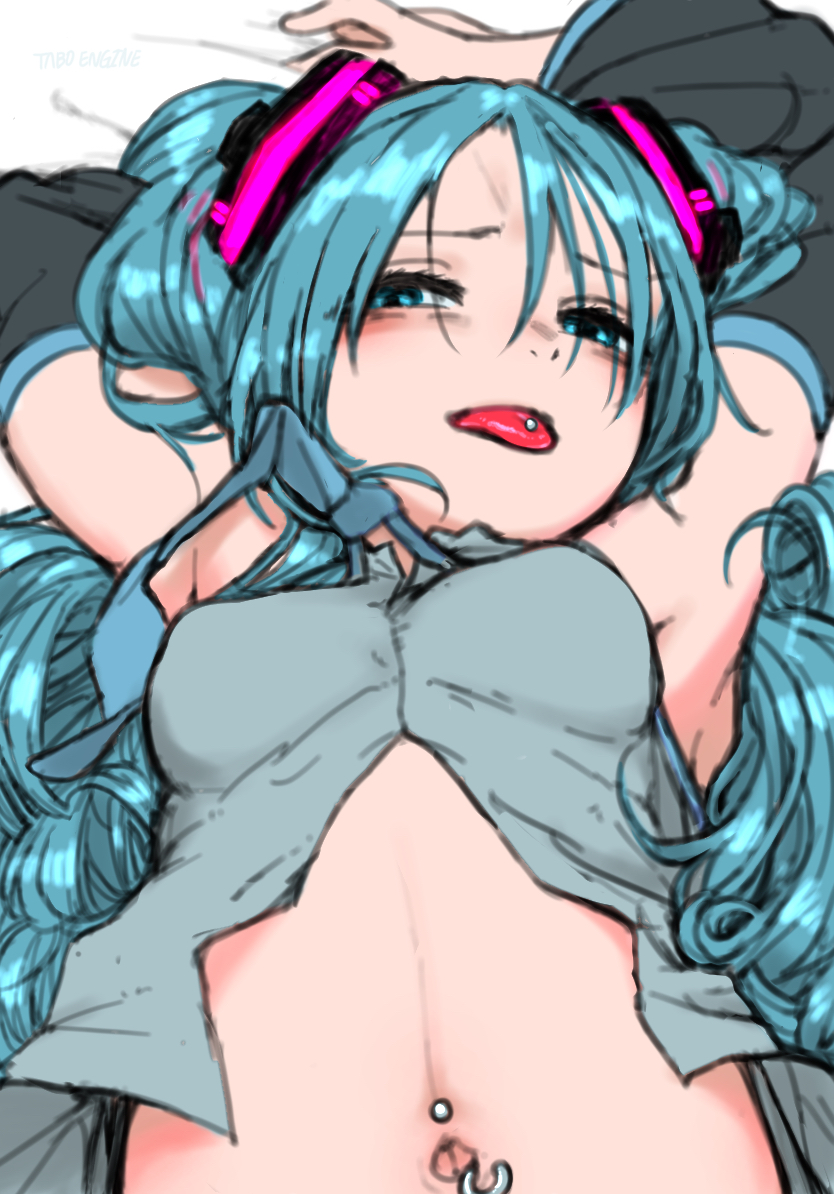 hatsune miku (vocaloid) drawn by turbo_engine_(rakugaki_tabo)