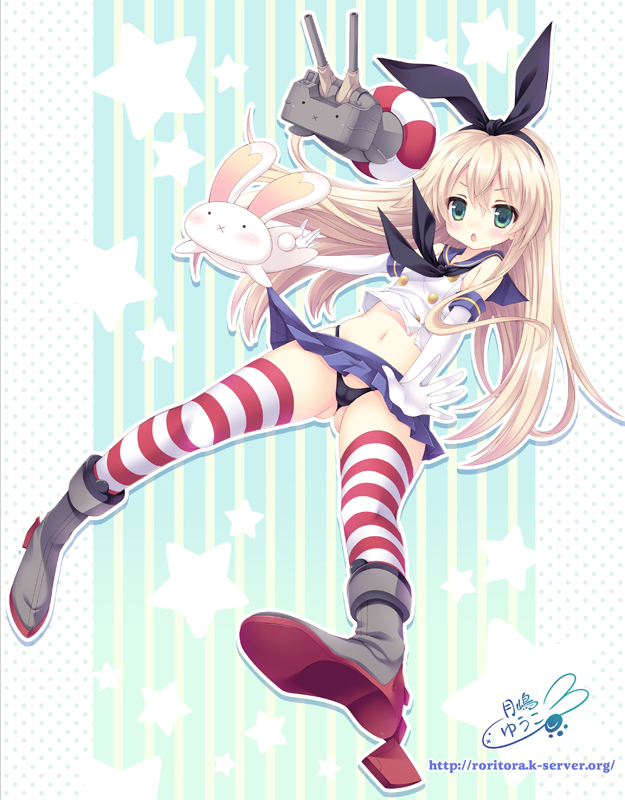 shimakaze and rensouhou-chan (kantai collection) drawn by tsukishima_yuuko