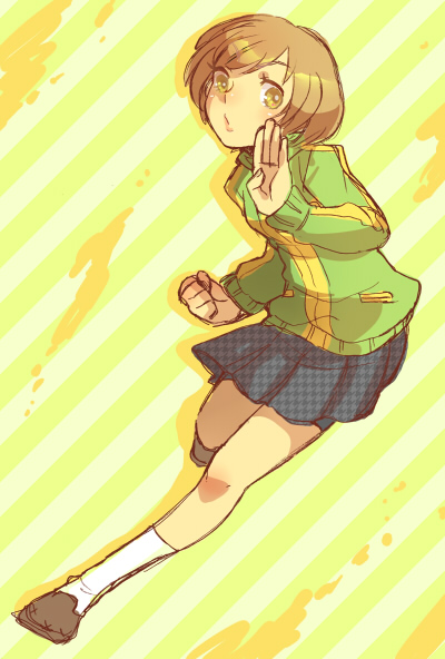 satonaka chie (persona and 1 more) drawn by nemuko