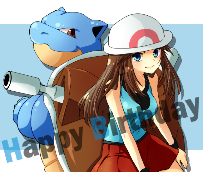 green and blastoise (pokemon and 1 more) drawn by mokorei