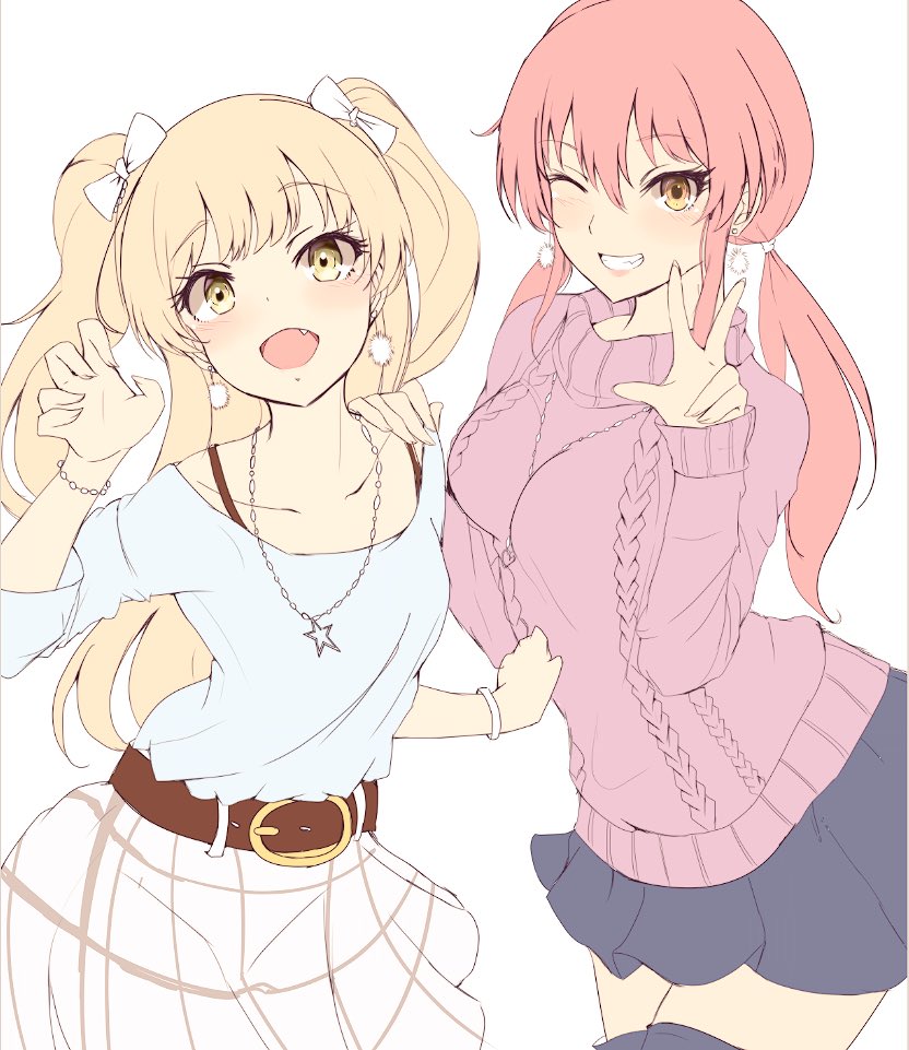 jougasaki mika and jougasaki rika (idolmaster and 1 more) drawn by ryuu.