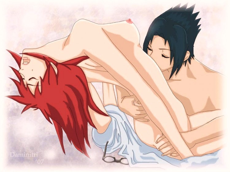 uchiha sasuke and karin (naruto and 1 more) drawn by daminitri