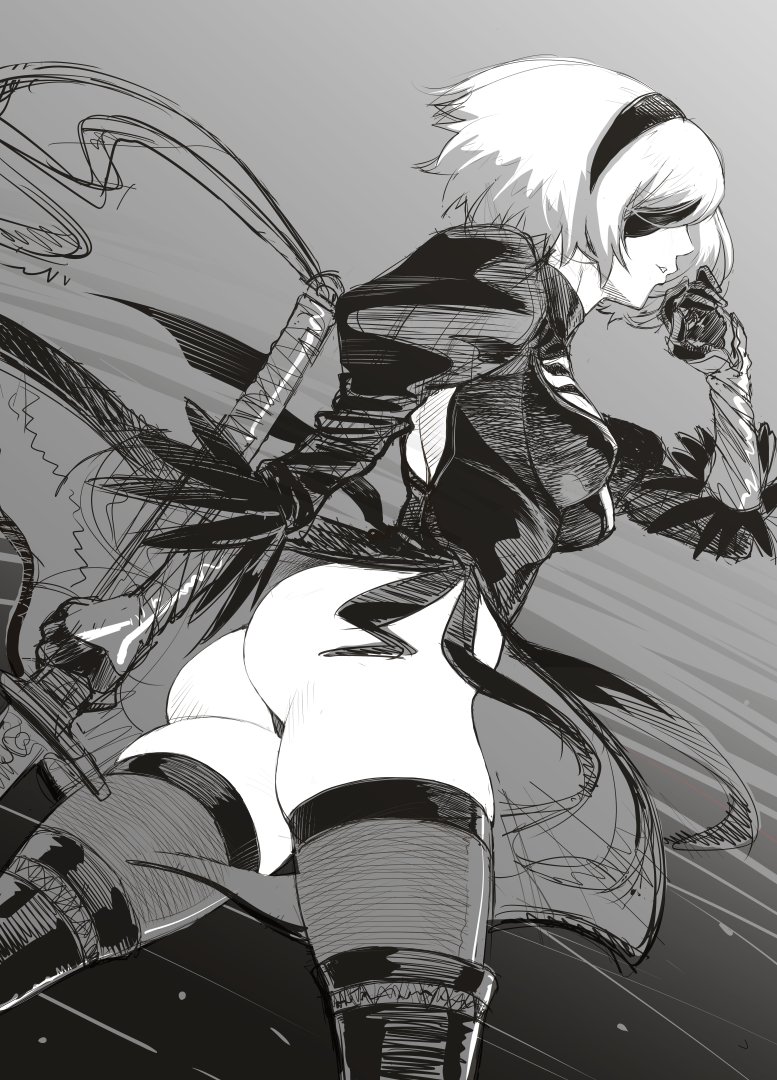2b (nier and 1 more) drawn by hounyouin