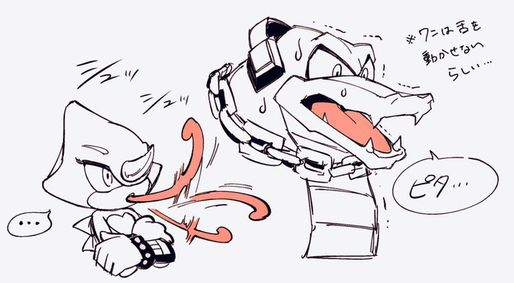 espio the chameleon and vector the crocodile (sonic) drawn by hashi84e
