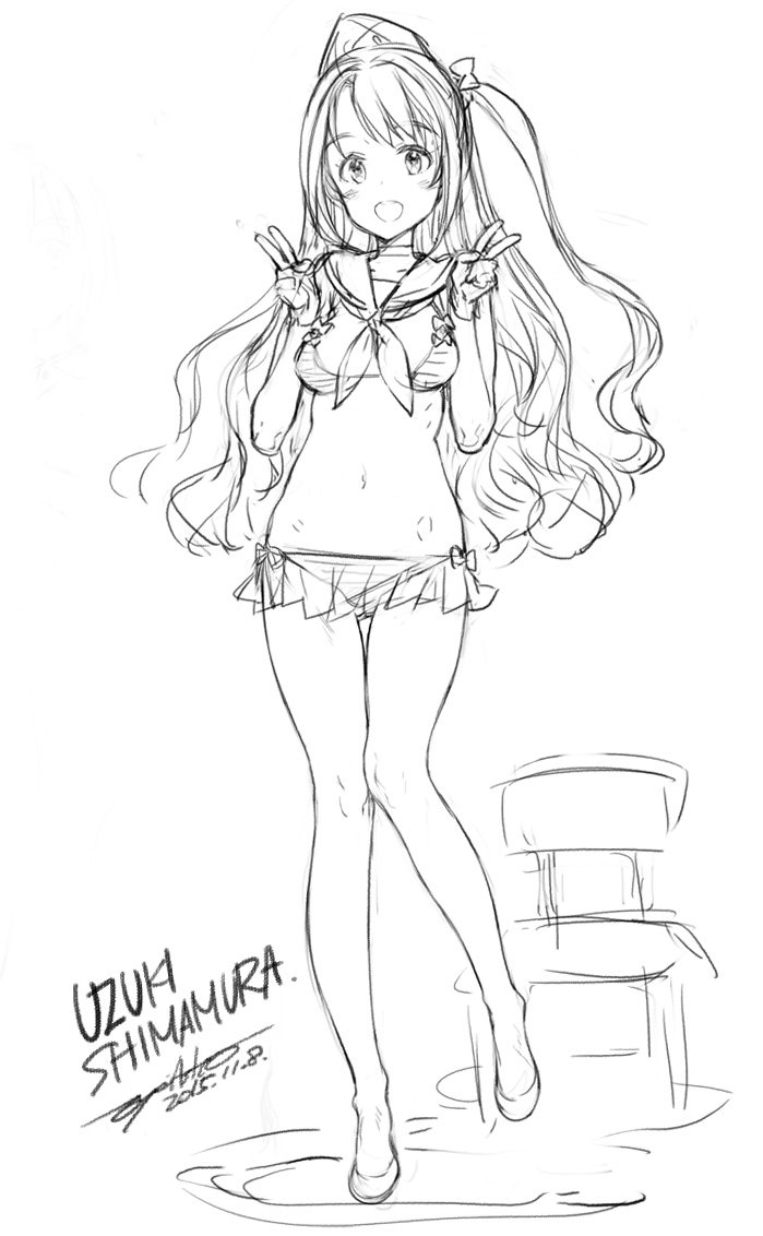 shimamura uzuki (idolmaster and 1 more) drawn by oyari_ashito