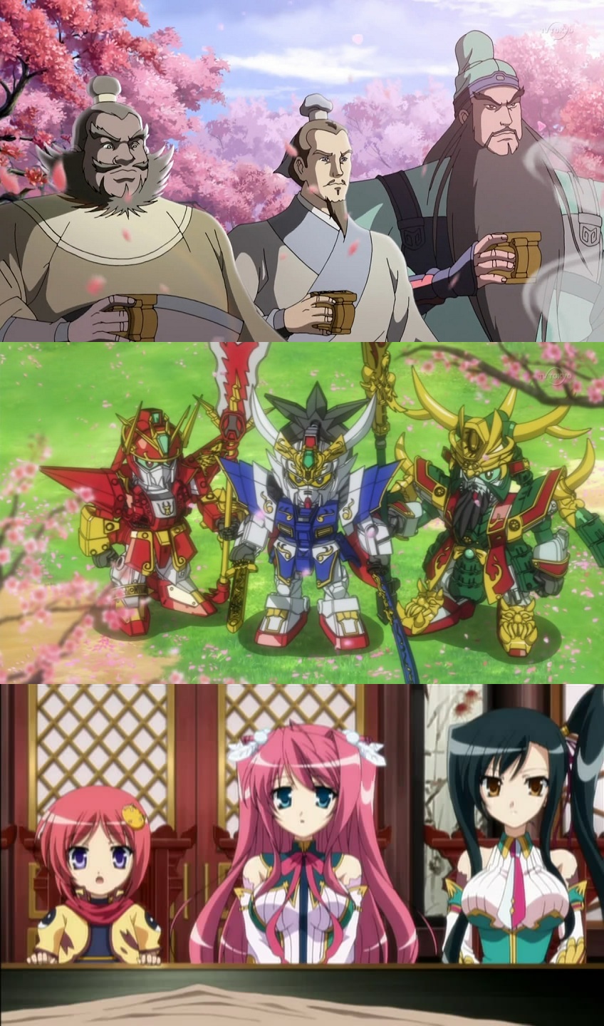 kan'u, ryuubi, chouhi, guan yu, zhang fei, and 4 more (gundam and 4 more)