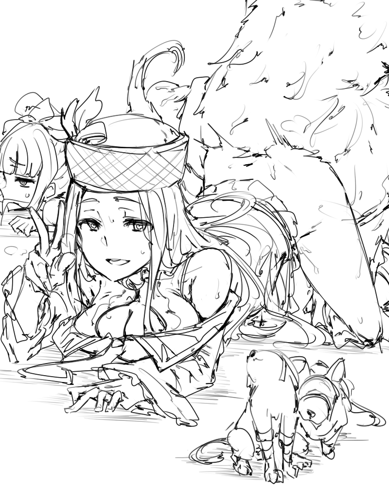 diola and xolotl (granblue fantasy) drawn by p_(tidoriashi)
