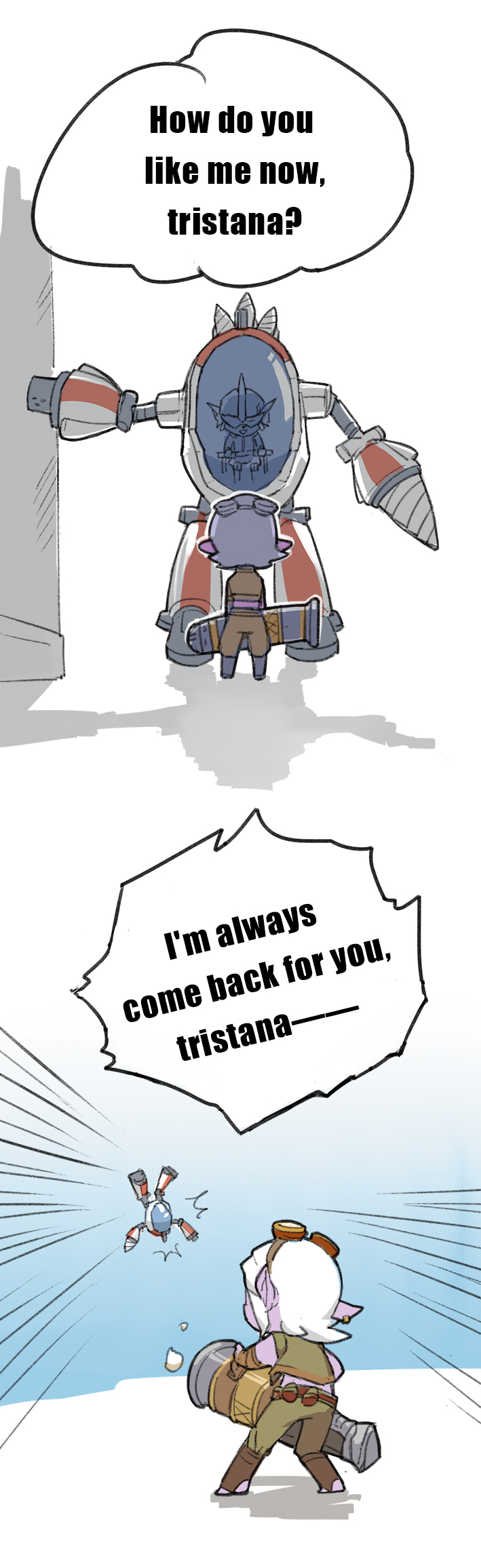 tristana and rumble (league of legends) drawn by erica_(shyokoee)