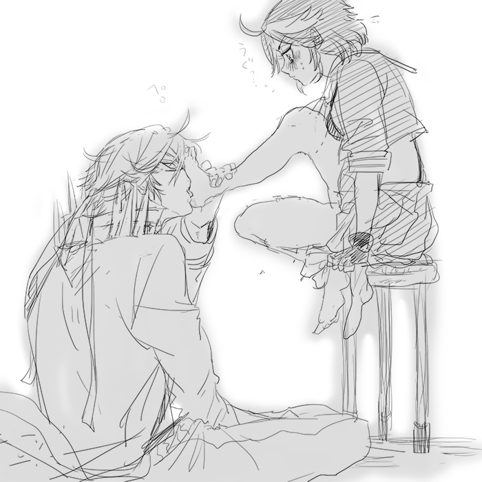 matoi ryuuko and sanageyama uzu (kill la kill) drawn by warami