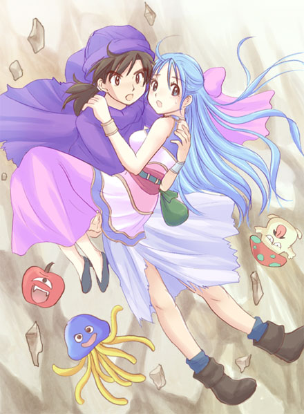 hero, flora, and healslime (dragon quest and 1 more) drawn by ninica