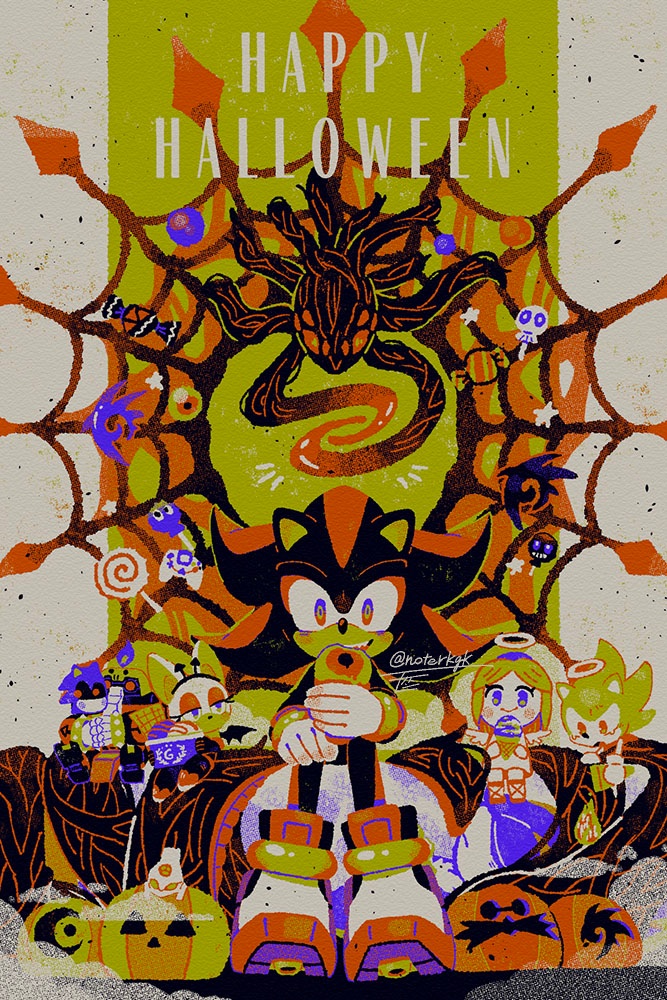 sonic the hedgehog, shadow the hedgehog, maria robotnik, metal sonic, super sonic, and 3 more (sonic and 2 more) drawn by noto_(noterkgk)