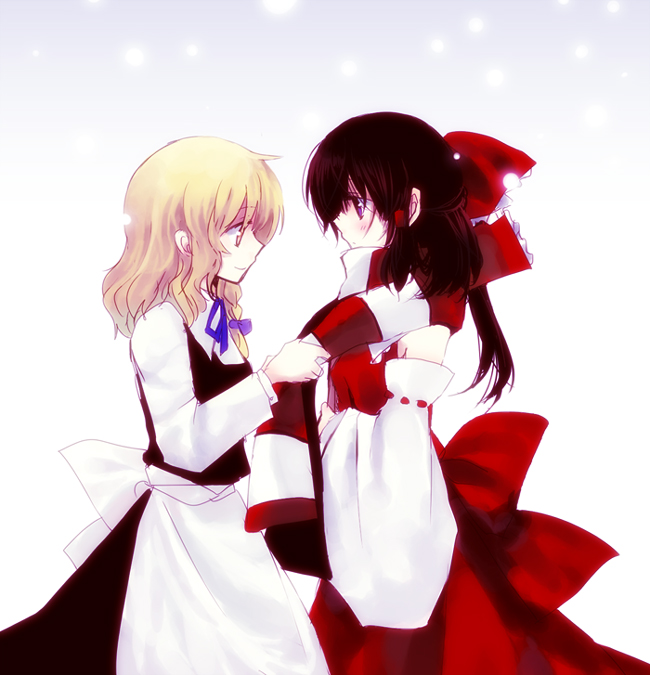 hakurei reimu and kirisame marisa (touhou) drawn by nr_(cmnrr)