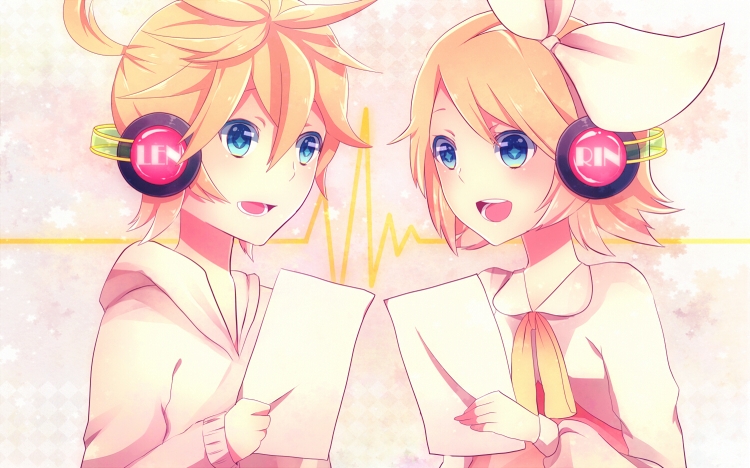 kagamine rin and kagamine len (vocaloid) drawn by achiki