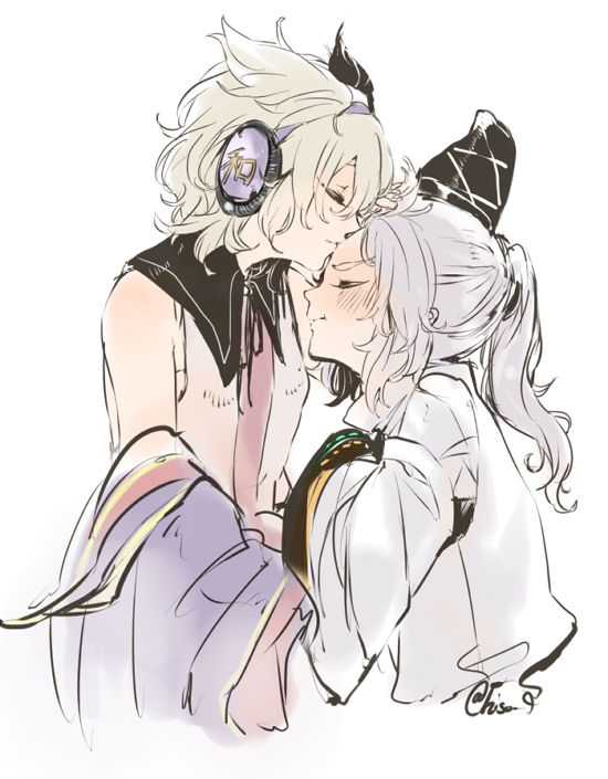 toyosatomimi no miko and mononobe no futo (touhou) drawn by hiso_(inoino_4)