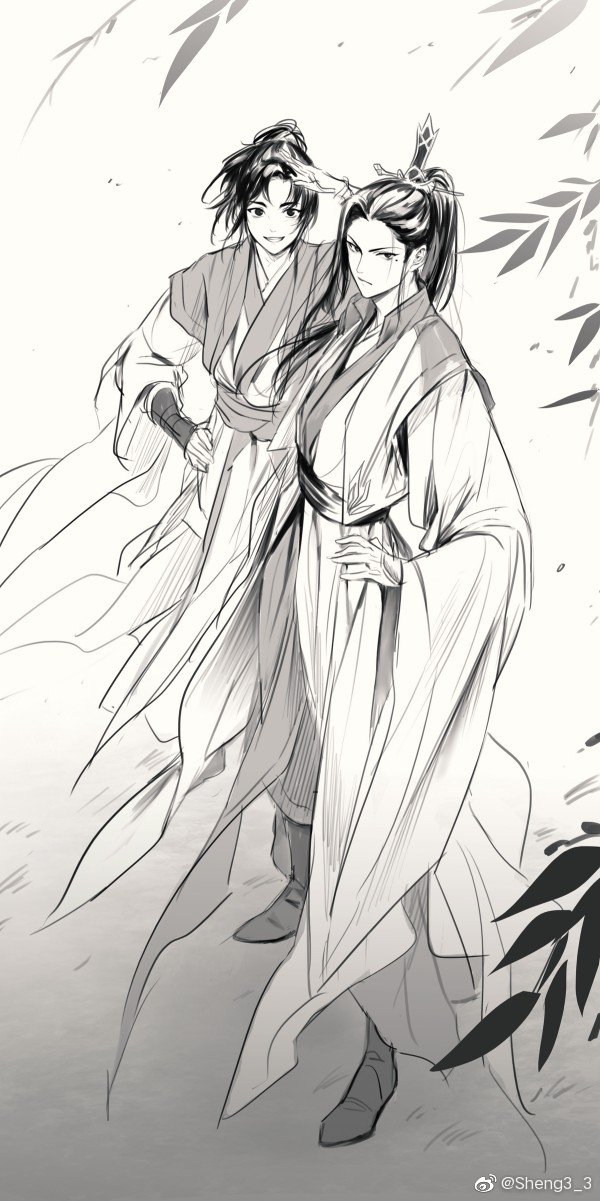 liu qingge and yang yixuan (renzha fanpai zijiu xitong) drawn by 0jae