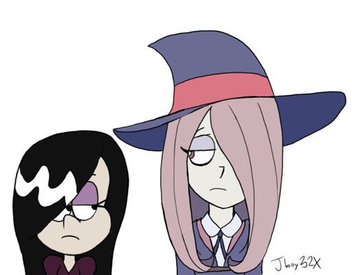 sucy manbavaran and haiku (little witch academia and 1 more) drawn by jboy32x