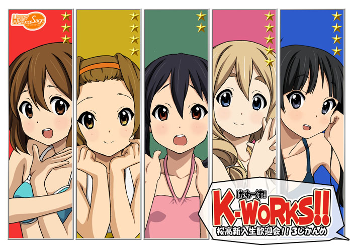 akiyama mio, nakano azusa, hirasawa yui, tainaka ritsu, and kotobuki tsumugi (k-on!) drawn by ryunnu