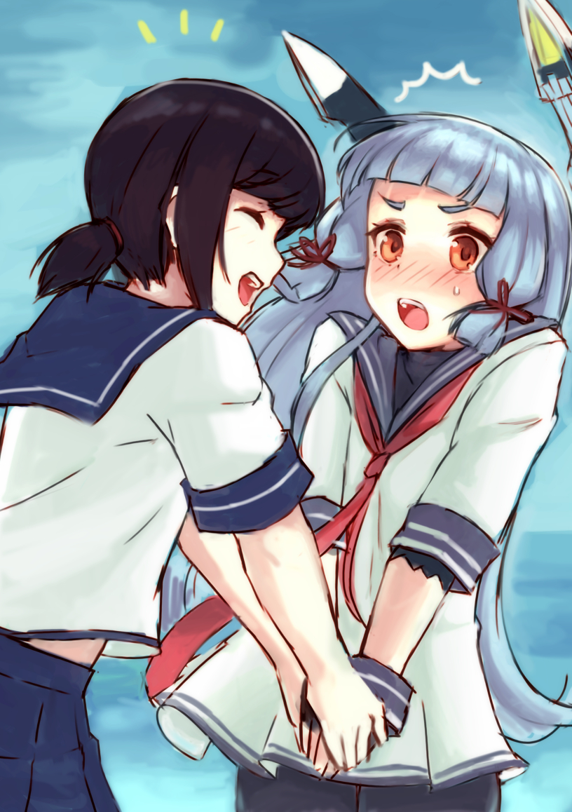 fubuki and murakumo (kantai collection) drawn by youryokuso_(chlorophyll)