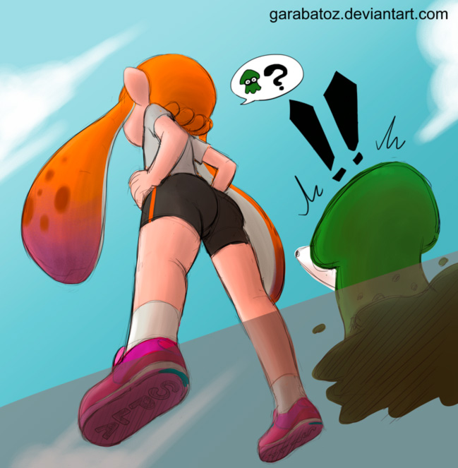 inkling player character and inkling girl (splatoon and 1 more) drawn by garabato