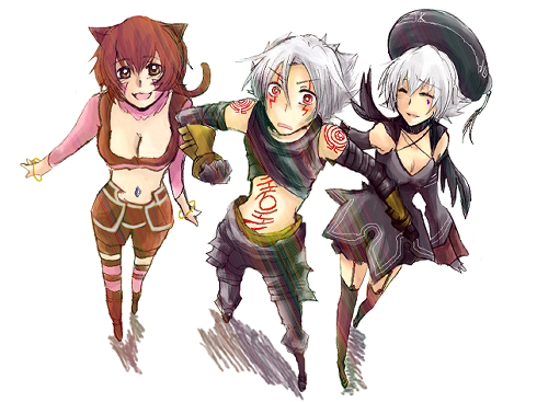 haseo, shino, and tabby (.hack// and 1 more) drawn by hiyo_(jkly)