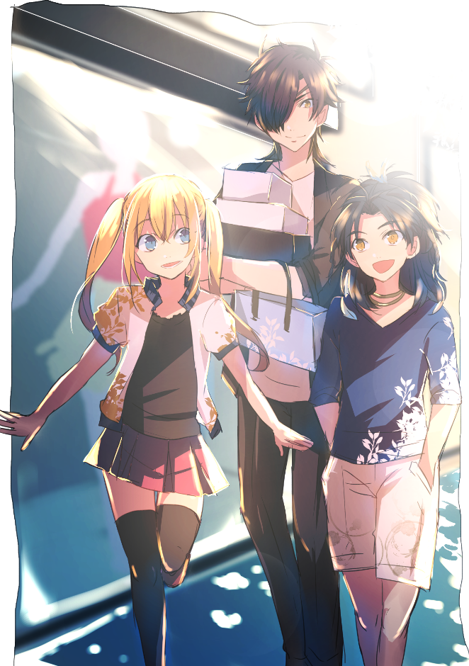 midare toushirou, shokudaikiri mitsutada, and taikogane sadamune (touken ranbu) drawn by ui_(majiwi)