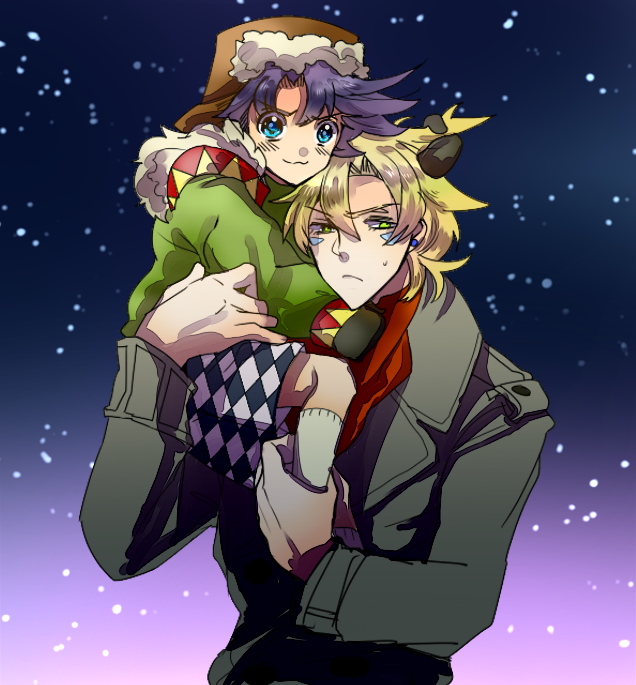 joseph joestar and caesar anthonio zeppeli (jojo no kimyou na bouken and 1 more) drawn by intothewater