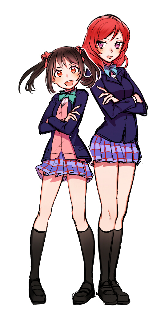 nishikino maki and yazawa nico (love live! and 1 more) drawn by 14_(vision5032)