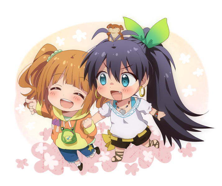 ganaha hibiki, takatsuki yayoi, and hamuzou (idolmaster) drawn by hiiringu