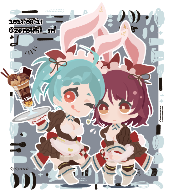 sophie neuenmuller and tess heitzmann (atelier and 1 more) drawn by 01_(zeroichi_srl)