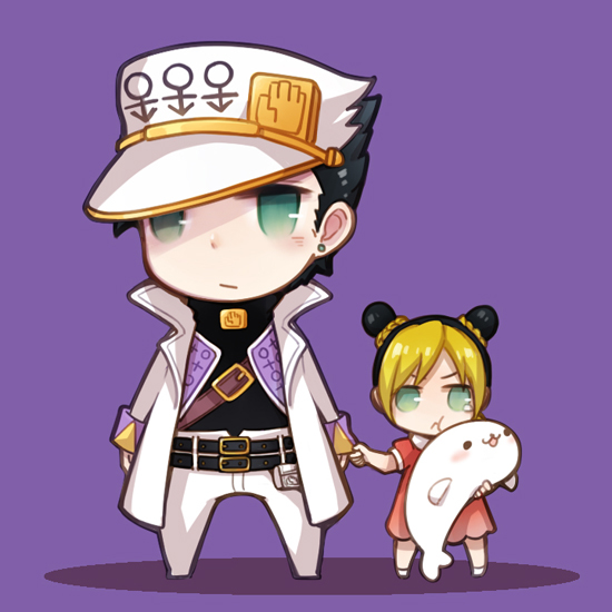 kujo jotaro and kujo jolyne (jojo no kimyou na bouken and 2 more) drawn by kaguya_ame
