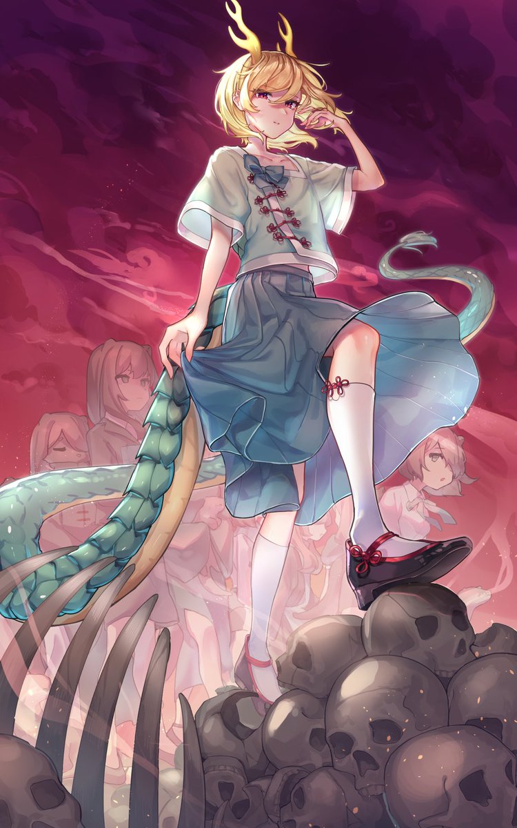 kicchou yachie and otter spirit (touhou) drawn by wankosoba_(wanwan_soba)