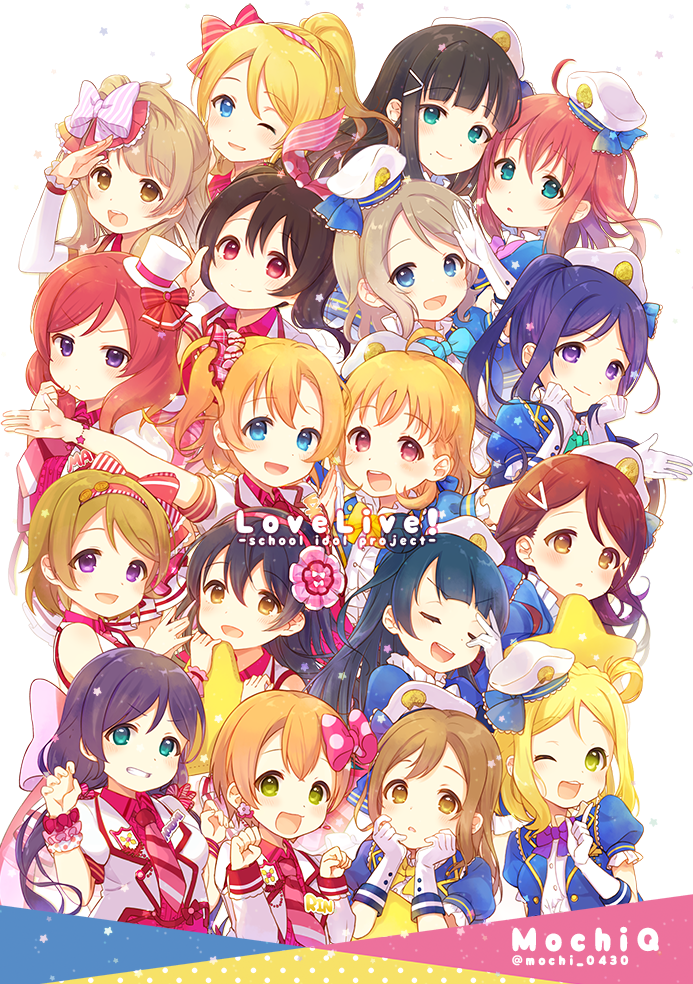 nishikino maki, tojo nozomi, sonoda umi, yazawa nico, ayase eli, and 12 more (love live! and 3 more) drawn by sakuramochi_n