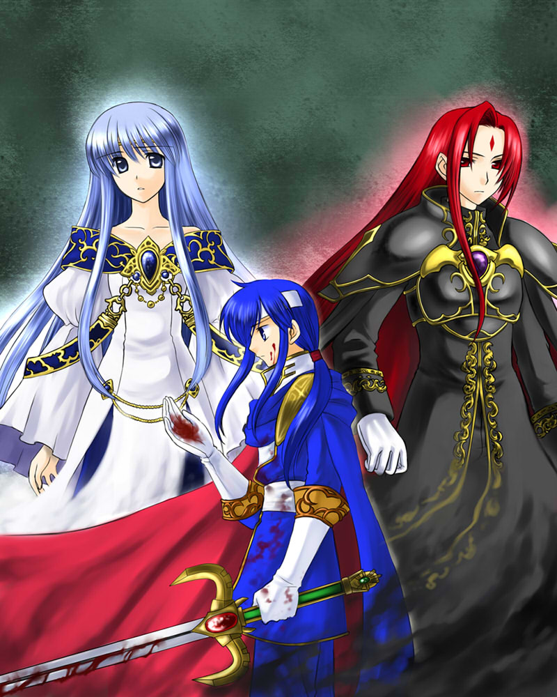 seliph, julia, and julius (fire emblem and 1 more) drawn by bo_(774berry)