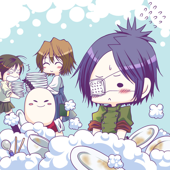 chrome dokuro, miura haru, sasagawa kyouko, and i-pin (katekyo hitman reborn!) drawn by riven_(hakuru)