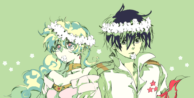 nia teppelin and simon (tengen toppa gurren lagann) drawn by akutsu_(yuumi)